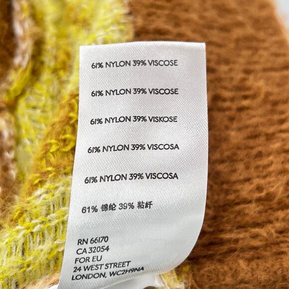 Free People Through the Motions Sweater Vest Retro Boxy Brown Cream M - Picture 9 of 13